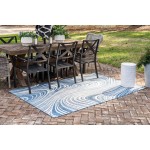 Rug Unique Loom Outdoor Modern Navy Blue Rectangular 4' 0 x 6' 0