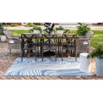 Rug Unique Loom Outdoor Modern Navy Blue Rectangular 4' 0 x 6' 0