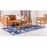 Rug Unique Loom Outdoor Modern Blue Rectangular 4' 0 x 6' 0