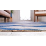 Rug Unique Loom Outdoor Modern Blue Rectangular 4' 0 x 6' 0