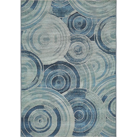 Rug Unique Loom Outdoor Modern Light Blue Rectangular 4' 0 x 6' 0