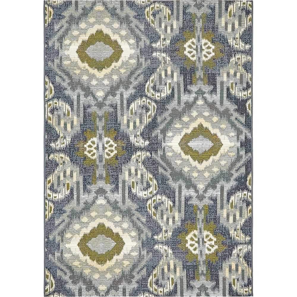 Rug Unique Loom Outdoor Modern Blue Rectangular 4' 0 x 6' 0 Rug Unique Loom Outdoor Modern Blue Rectangular 4' 0 x 6' 0