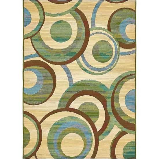 Rug Unique Loom Outdoor Modern Beige Rectangular 4' 0 x 6' 0