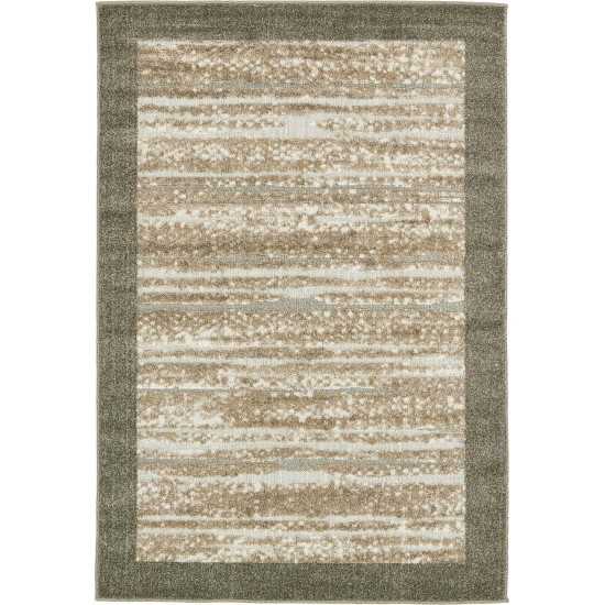 Rug Unique Loom Outdoor Modern Brown Rectangular 4' 0 x 6' 0