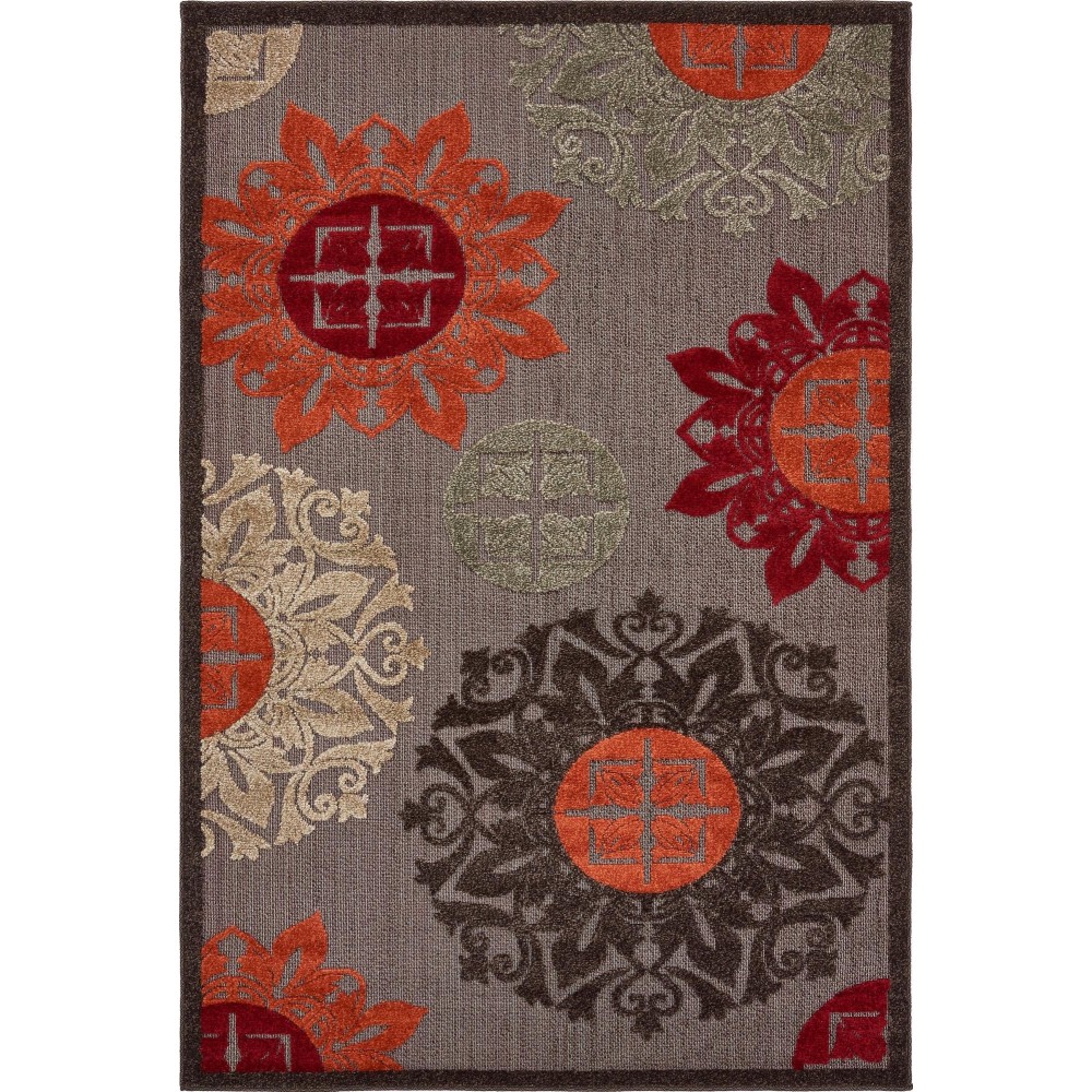 Rug Unique Loom Outdoor Modern Brown Rectangular 4' 0 x 6' 0 Rug Unique Loom Outdoor Modern Brown Rectangular 4' 0 x 6' 0