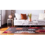 Rug Unique Loom Outdoor Modern Brown Rectangular 4' 0 x 6' 0