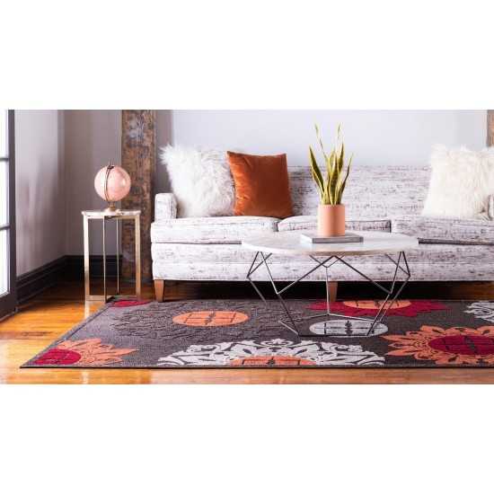 Rug Unique Loom Outdoor Modern Brown Rectangular 4' 0 x 6' 0