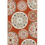 Rug Unique Loom Outdoor Modern Terracotta Rectangular 4' 0 x 6' 0