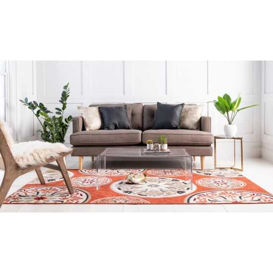 Rug Unique Loom Outdoor Modern Terracotta Rectangular 4' 0 x 6' 0