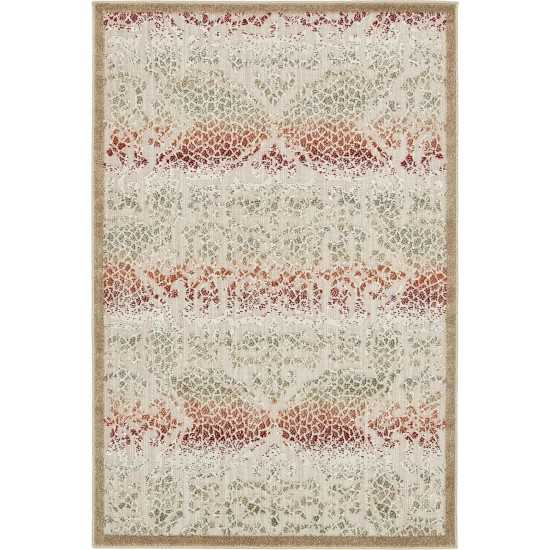 Rug Unique Loom Outdoor Modern Beige Rectangular 4' 0 x 6' 0