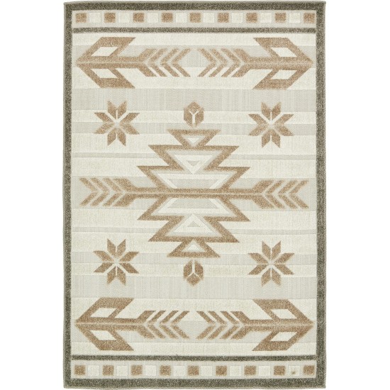 Rug Unique Loom Outdoor Modern Light Brown Rectangular 4' 0 x 6' 0