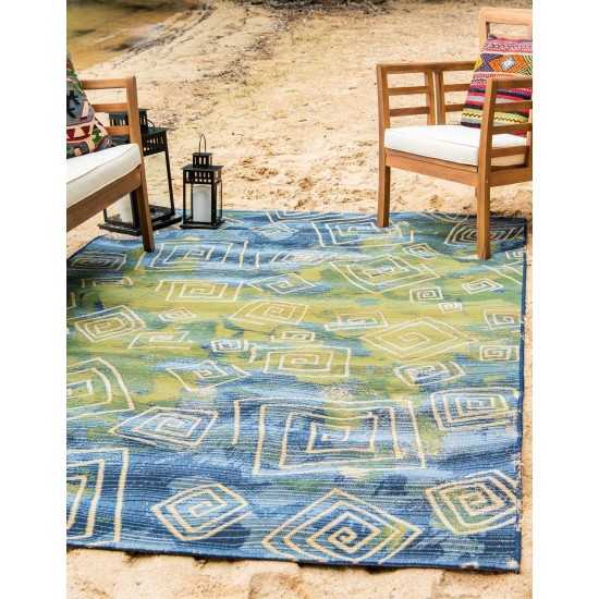 Rug Unique Loom Outdoor Modern Navy Blue Rectangular 2' 2 x 3' 0