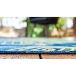 Rug Unique Loom Outdoor Modern Navy Blue Rectangular 2' 2 x 3' 0