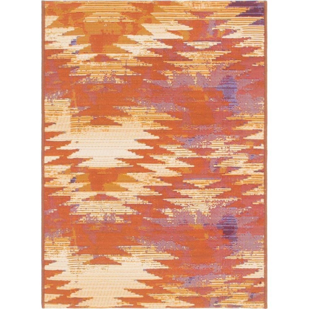 Rug Unique Loom Outdoor Modern Red Rectangular 2' 2 x 3' 0