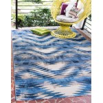 Rug Unique Loom Outdoor Modern Blue Rectangular 2' 2 x 3' 0