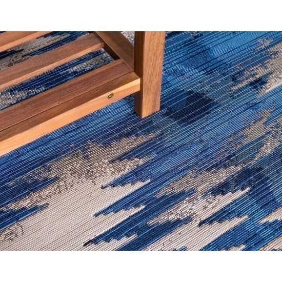 Rug Unique Loom Outdoor Modern Blue Rectangular 2' 2 x 3' 0