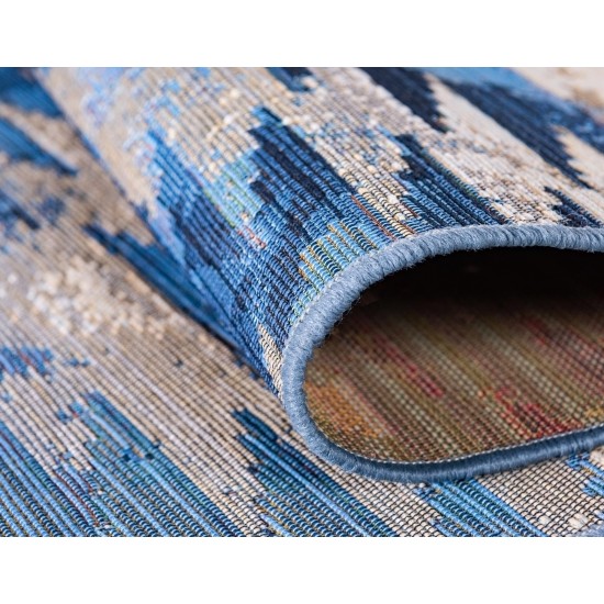 Rug Unique Loom Outdoor Modern Blue Rectangular 2' 2 x 3' 0