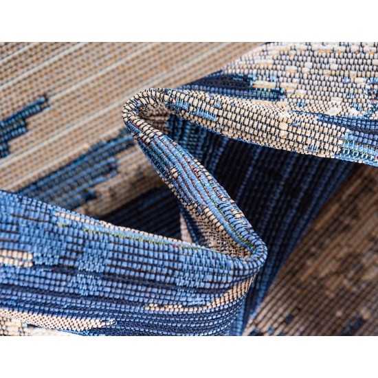 Rug Unique Loom Outdoor Modern Blue Rectangular 2' 2 x 3' 0
