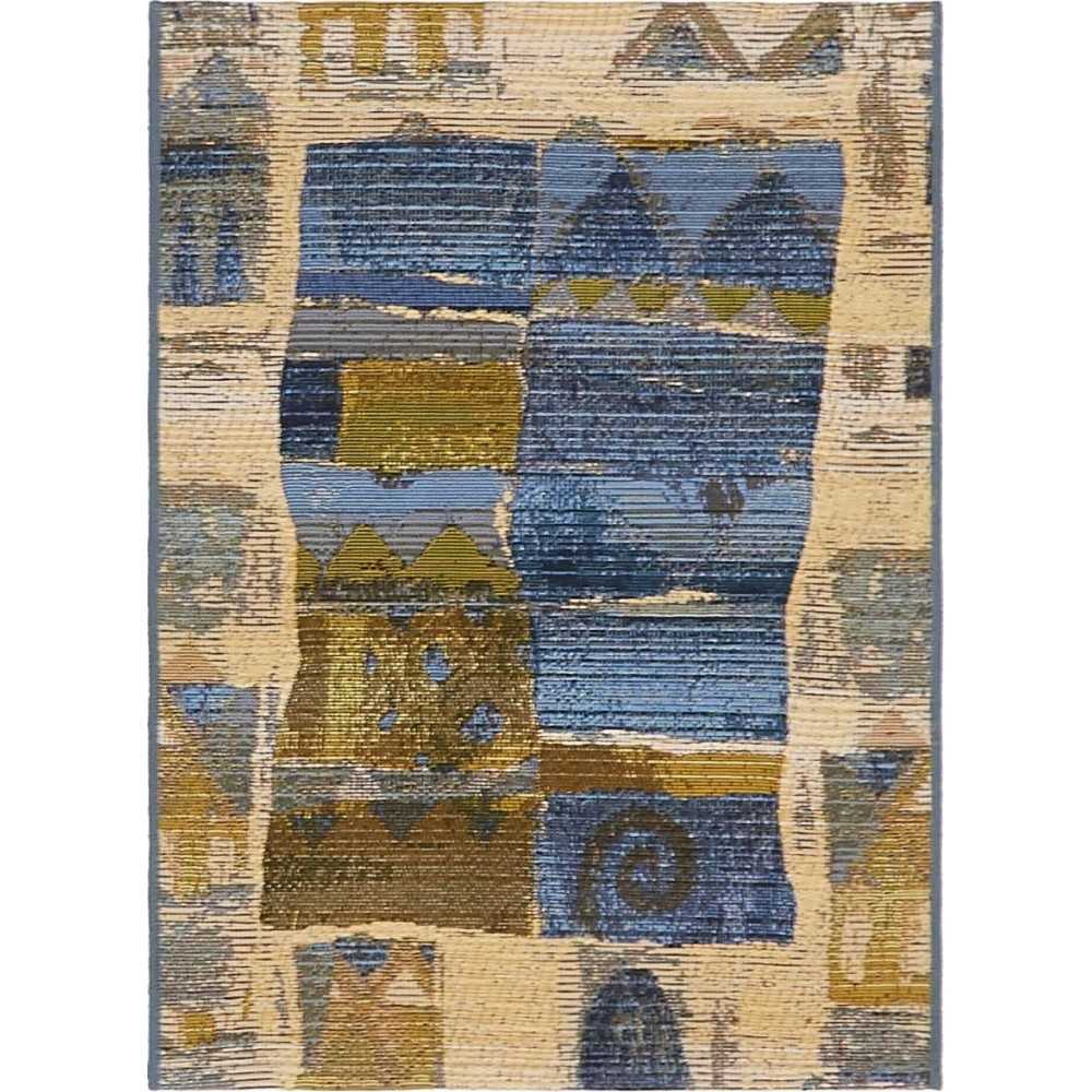 Rug Unique Loom Outdoor Modern Blue Rectangular 2' 2 x 3' 0