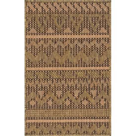 Rug Unique Loom Outdoor Modern Light Brown Rectangular 2' 0 x 3' 0