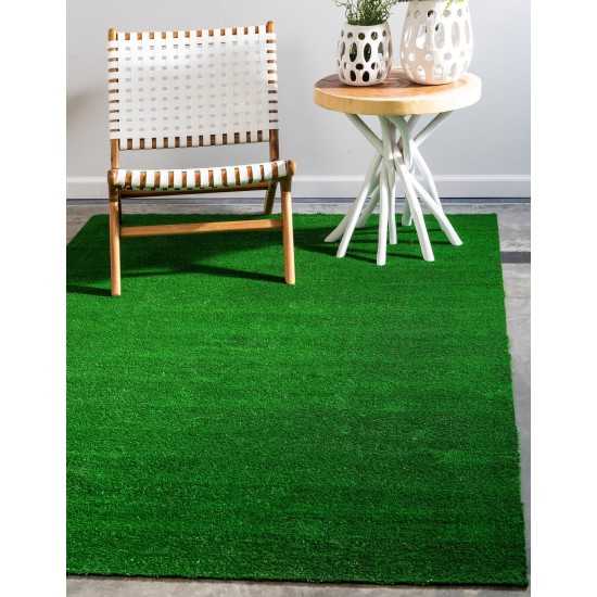 Rug Unique Loom Outdoor Grass Green Rectangular 9' 0 x 12' 0