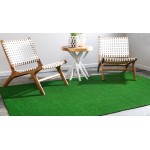 Rug Unique Loom Outdoor Grass Green Rectangular 9' 0 x 12' 0