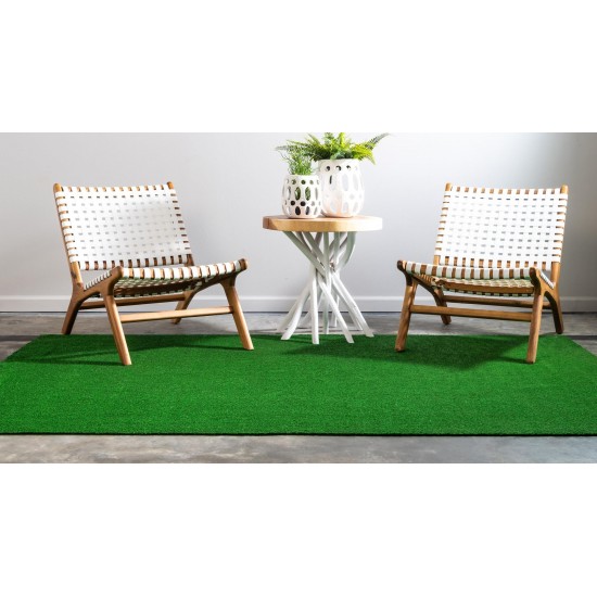 Rug Unique Loom Outdoor Grass Green Rectangular 8' 0 x 10' 0