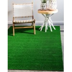 Rug Unique Loom Outdoor Grass Green Rectangular 4' 0 x 6' 0