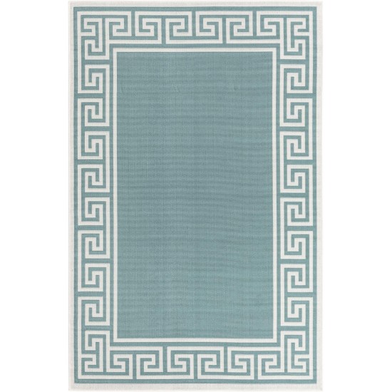 Rug Unique Loom Outdoor Coastal Aqua Sample 1' 3 x 1' 3