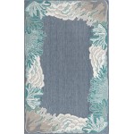 Rug Unique Loom Outdoor Coastal Navy Blue Sample 1' 3 x 1' 3