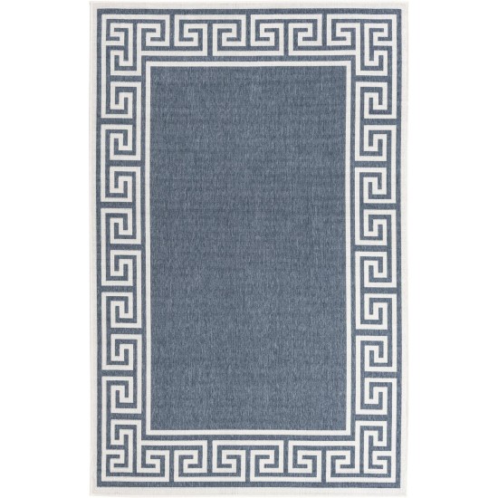 Rug Unique Loom Outdoor Coastal Navy Blue Sample 1' 3 x 1' 3