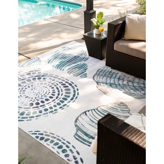 Rug Unique Loom Outdoor Coastal Ivory Sample 1' 3 x 1' 3
