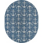 Rug Unique Loom Outdoor Coastal Blue Oval 7' 10 x 10' 0