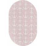 Rug Unique Loom Outdoor Coastal Pink Oval 3' 3 x 5' 3