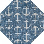 Rug Unique Loom Outdoor Coastal Blue Octagon 5' 3 x 5' 3