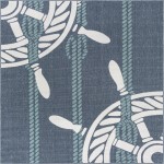 Rug Unique Loom Outdoor Coastal Navy Blue Square 7' 10 x 7' 10