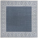 Rug Unique Loom Outdoor Coastal Navy Blue Square 7' 10 x 7' 10
