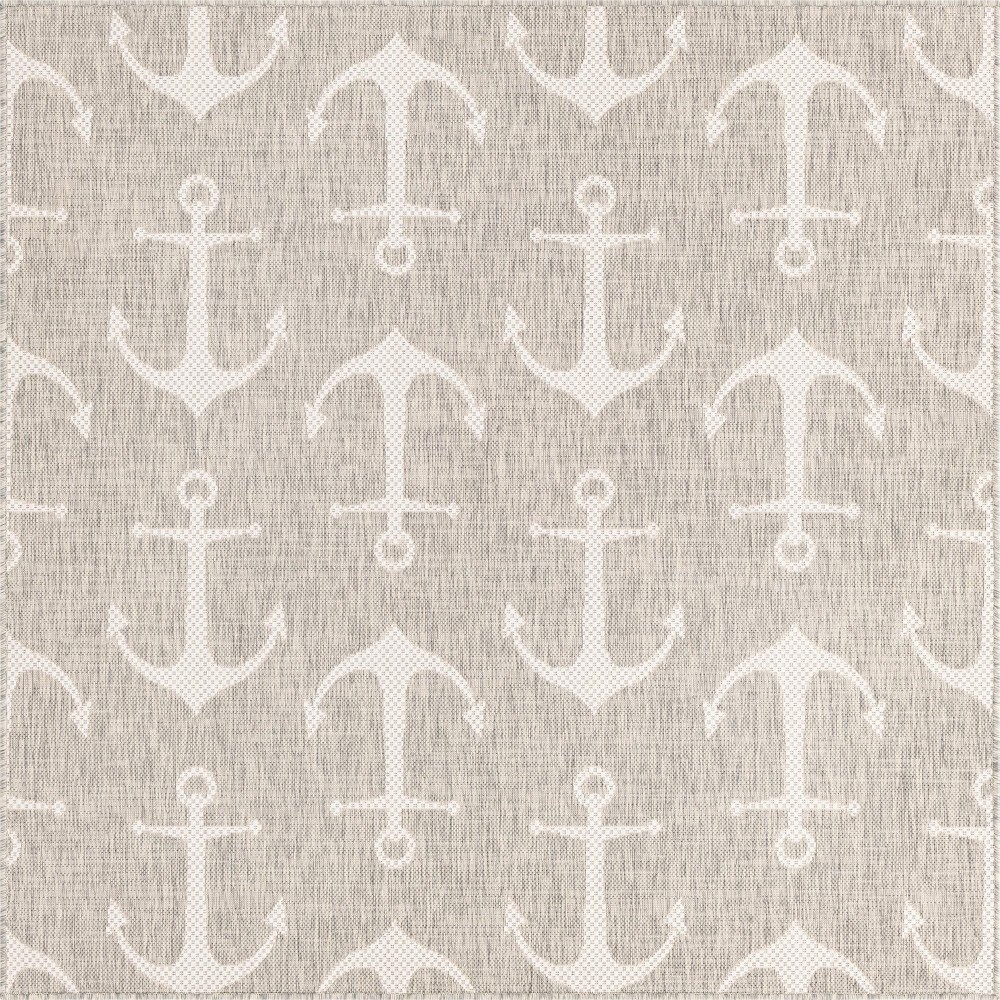 Rug Unique Loom Outdoor Coastal Gray Square 5' 3 x 5' 3 Rug Unique Loom Outdoor Coastal Gray Square 5' 3 x 5' 3