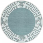 Rug Unique Loom Outdoor Coastal Aqua Round 7' 0 x 7' 0