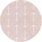 Rug Unique Loom Outdoor Coastal Pink Round 5' 3 x 5' 3