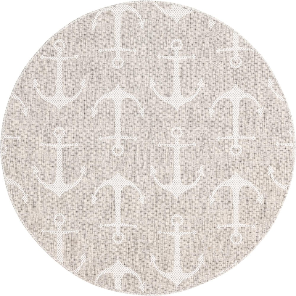 Rug Unique Loom Outdoor Coastal Gray Round 5' 3 x 5' 3 Rug Unique Loom Outdoor Coastal Gray Round 5' 3 x 5' 3