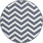 Rug Unique Loom Outdoor Coastal Navy Blue Round 4' 1 x 4' 1