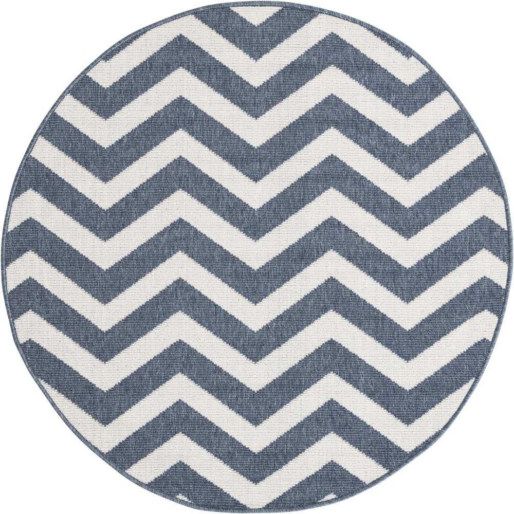 Rug Unique Loom Outdoor Coastal Navy Blue Round 4' 1 x 4' 1 Rug Unique Loom Outdoor Coastal Navy Blue Round 4' 1 x 4' 1