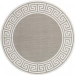 Rug Unique Loom Outdoor Coastal Gray Round 4' 0 x 4' 0