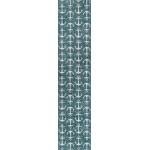 Rug Unique Loom Outdoor Coastal Teal Runner 2' 7 x 12' 0