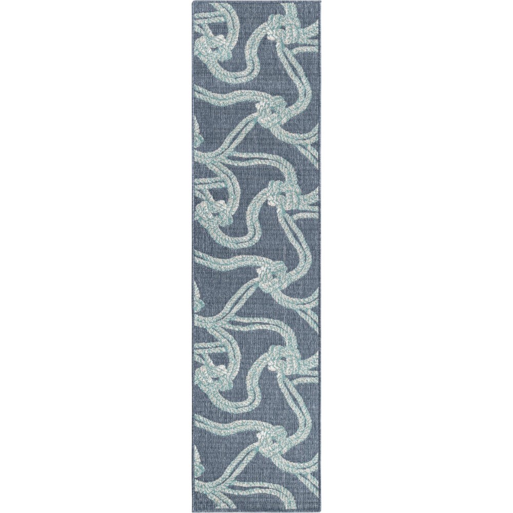 Rug Unique Loom Outdoor Coastal Navy Blue Runner 2' 0 x 8' 0 Rug Unique Loom Outdoor Coastal Navy Blue Runner 2' 0 x 8' 0