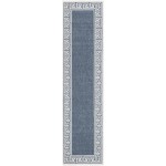 Rug Unique Loom Outdoor Coastal Navy Blue Runner 2' 0 x 8' 0