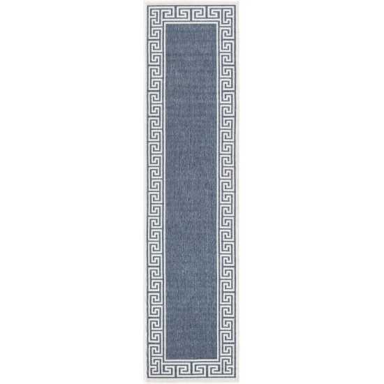 Rug Unique Loom Outdoor Coastal Navy Blue Runner 2' 0 x 8' 0