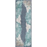 Rug Unique Loom Outdoor Coastal Navy Blue Runner 2' 0 x 6' 1