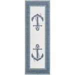 Rug Unique Loom Outdoor Coastal Navy Blue Runner 2' 0 x 6' 0